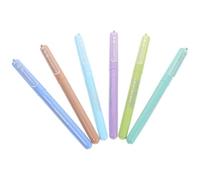 HONMEET 6 Couleurs Feutres Pinceaux de Calligraphie 6 Pièces | Encre à Base D’eau, Pointe Souple pour Tracés Précis, Plastique Liquide, pour Cours D’art et Étudiants