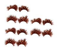 HONMEET 6 Paires Faux Cils En Cils De Noël Fard à Paupières Coloré Cils D'halloween Déguisements Cils De Mascarade Costume De Jeu De Rôle Cils De Cils Épais La Plume