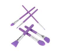 HONMEET 6 Pièces Kit Pinceaux Maquillage Silicone pour Visage et Fond de Teint Applicateurs Doux et Hygiéniques et Filles Accessoires Cosmétiques Faciles à Nettoyer Manche Ergonomique