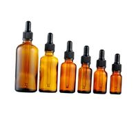 HONMEET 6 pièces Lot de Flacons en Verre Teinté avec Compte-gouttes Flacons Vides pour Huiles Essentielles et Liquides Format Voyage Pratique et Design Élégant