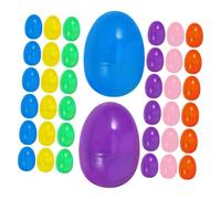 HONMEET 60 pièces Œufs de Pâques Plastique Réalistes Couleurs Pastel Œufs Remplissables PP pour Décoration et de Fête Familiale