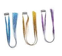 HONMEET 6pièces Mèches à Tinsel Brillant Pour Cheveux Extensions Colorées Éblouissantes Accessoires De Coiffure Festifs Pour Femmes