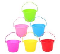 HONMEET 6pièces Seau à Sable Portable avec Poignée Confortable Seaux De Plage pour Construire des Châteaux De Sable Seaux De Rangement pour Activités De Plein Air