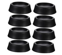 HONMEET 8 Patins de Surélévation Antidérapants pour Machine à Laver, Plastique Noir, Protection du Sol, des Vibrations L'eau