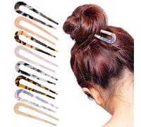 HONMEET 8 pièces Épingles Cheveux U Forme Acétate Piques Chignon Accessoires Coiffure Femme Légères Confortables et Stables pour Plusieurs Types de Cheveux
