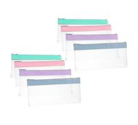 HONMEET 8 Pièces Portefeuille Enveloppe à Argenté Zippé | Organisation Multi-articles, Protège Reçus et Documents, Format Plat Discret, pour Caisse et Dépôts Rapides