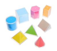 HONMEET Aides Géométriques Éducatif Mathématiques Manipulations Cubes Compter Enfants Préscolaire Jouer Élémentaire Géométrique Solides Formes 3D Bloc Maternelle Enfant