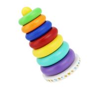 HONMEET Anneaux Empilables Colorés Son de Hochet Éducatif en Plastique pour Bébé 1 Set Développement Cognitif et Coordination Main-Œil D’Éveil Sensoriel pour Tout-Petits