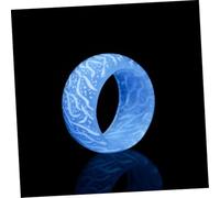 HONMEET Bague Femme Lumineuse Bleu Résine Anneau Simple et Éclatant pour Quotidien Fête et Cadeau