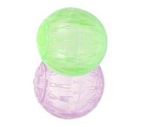 HONMEET Balles De Course pour Hamster 10 Cm en Plastique Transparent, Jouet D’Exercice pour Petits Rongeurs, Ensemble 2 Pièces Vert Et Rose, Divertissement Maison Et Voyage