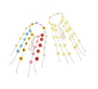 HONMEET Bandeau Guirlande Marguerite 2 Pièces Accessoire De Cheveux Couronne De Fleurs Mariages Fêtes Taille Unique Pastel Design Élégant Et Délicat