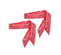 HONMEET Bandeaux De Sport 2 Pièces Rouge Paisley, Taille Longue, Bandeau Foulard Antitranspiration, Unisexe Adulte Pour Fitness, Course Et Cyclisme