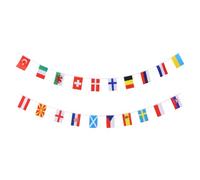 HONMEET Bannière à Cordes Drapeaux du Monde en Polyester 1pc pour Décoration de Fête Finitions Soignées et Couleurs Variées, pour Party ou Salle de Classe