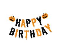 HONMEET Bannière Anniversaire Halloween à Suspendre Guirlande Décorative Citrouille en Feutrine Décoration Murale Colorée pour Fête Garçon et Filles et Événements