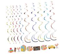 HONMEET Bannière Back To School avec Décorations Tourbillonnantes Suspendues Complet pour Fête de Rentrée Scolaire Décor et Créatif pour Classe et Accueil des Élèves