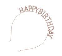 HONMEET Birthday Party Hairband Accessoire De Fête Doré Avec Lettre Happy Birthday Pour Créer Une Ambiance Festive Et Éblouissante