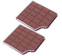 HONMEET Bloc-notes en forme de chocolat 2pcs papier marron mémo parfumé à retrait propre pour étudiants et usage domestique 10.50 x 9.00 x 1.60 cm