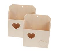 HONMEET Boîte De 2 Pièces Boîte à Enveloppe Mural Pour Enfants Artisanat Pour Les Enfants Fournitures De Bricolage Petite Boîte Aux Lettres Pour La Classe Beige Bois