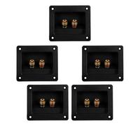 HONMEET Boîte de Bornier Carré pour Subwoofer Bornier à Vis en Alliage de Cuivre Pur, Gestion Thermique, 5 Pièces pour Home Cinéma et Câblage Audio