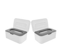 HONMEET Boîte de Lingettes Rechargeables 2pcs en Pp Couvercle Étanche, Facile à Nettoyer, Maison Bureaux