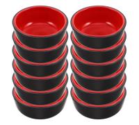HONMEET Bols 4,5cm D'épaisseur en Plastique Abs Noir 12 Miniatures 12 Pièces pour Décoration de Maison de Poupée pour Scène de Cuisine Miniature