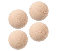 HONMEET Boules de Croquet pour Les Loisirs en Bois 5 cm 4 pièces, Boules de Bois Dur Rondes inachevées pour Jeux de Jardin, DIY Decorations et Crafting