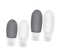 HONMEET Bouteilles de voyage pour cosmétiques 4 pièces Bouteilles distributrices de lotion de shampooing vides en silicone de 60 ml/90 ml