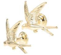 HONMEET Bouton de Porte Décoratif Remplacement Antirouille Élégant en Métal Forme Oiseau Flying Bird, Lot de 2pcs Poignées de Tiroir Or pour Commode et Tables de Chevet