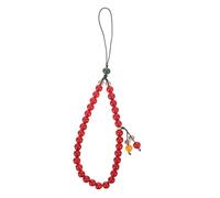 HONMEET Bracelet Perlé Agate Rouge Naturelle Charm Phone Lanière Courte et Solide pour Femmes Accessoire Antiperdre et Décoratif pour Téléphone Portable