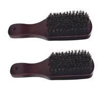 HONMEET Brosse à Barbe et Moustache Poils de Sanglier 2 Pièces Manche Bois Naturel Compact Multifonction Soins Hommes Voyage Suspendue Rangement