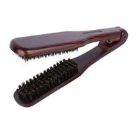 HONMEET Brosse à Cheveux Lissante Bois Antistatique Peigne Double Poils Denses pour Coiffage et Lissage Rapide Adaptée Cheveux Épais