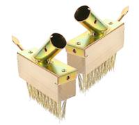 HONMEET Brosse Métallique Lot de 2 Pièces pour Désherber Manche en Bois Antidérapant, pour Jardinage et Fissures de Terrain Outil pour Sandales Femme