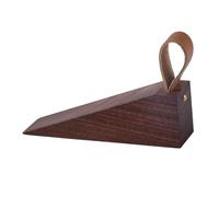 HONMEET Butée De Porte Nordique en Bois Massif Petite Taille, Cale De Porte Créative en Noyer Anneau PU, Bloque-Porte Antidérapant pour Intérieur Maison Bureau