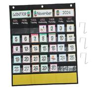 HONMEET Calendrier Mural Éducatif avec Poche Outil Apprentissage Météo et Semaine pour Garçon Fille Sac Suspendu pour École et Maison Modèle Cactus