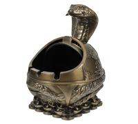 HONMEET Cendrier D'extérieur en Métal avec Motif Serpent du Zodiaque, Capacité Généreuse et Résistance la Casse, pour Terrasse et Espace Fumeur