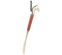 HONMEET Chausse-pied à Poignée Cheval 32cm Marron Alliage Bois | Lève-chaussures de Voyage, Prise Confortable, pour Seniors, Finition Lisse et Délicate