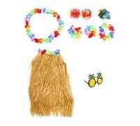 HONMEET Costume Jupe de Hula Hawaïenne Adulte Plage Vacances
