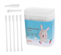 HONMEET Cotons-tiges Bébé Double Embout Rond 400 Pièces Papier Rigide Blanc Nettoyage Auriculaire Nasal Soin Bébé Hygiène Délicate