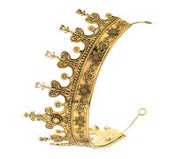 HONMEET Couronne de Roi pour Homme Alliage de Zinc Accessoire de Costume Princier Décoratif Style Médiéval Mariage Fête et Cosplay