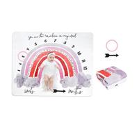 HONMEET Couverture Bébé en Flanelle 75x100 Cm pour Séance Photo -né, Tapis Mensuel 3 Pièces avec Cadre et Flèche, Accessoire Photo Bébé Fille Shower Style Aléatoire