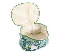HONMEET De Voyage Oval Canvas avec Impression Tropicale Monstera Trousse De Toilette Multifonctionnelle Et Pochette De Maquillage Portable pour Cosmétiques Et Toiletries