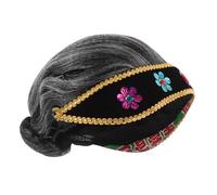 HONMEET Déguisement De Dame Avec Perruque Grise Pour Garçon Fille Accessoire De Costume Théâtral Pour Halloween Et Représentations Scéniques