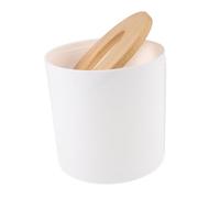 HONMEET Distributeur de Papier Toilette Debout avec Couvercle en Bois Porte-Rouleau Rond Stable pour Salle de Bain et Cuisine Support Pratique pour Papier Essuie-Tout et Divers