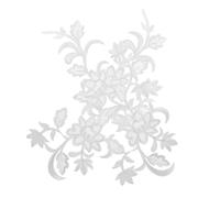 HONMEET Écusson brodé à fleurs, patch thermocollant blanc en broderie, 1 paire pour vêtements et textiles d'intérieur, design unique et fonction iron-on