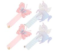 HONMEET Élastiques à Cheveux en Caoutchouc Spirale 4pcs, Accessoires Mignons, Doux pour Cheveux, Maintien Confortable, Cordon Téléphonique Coloré pour Coiffure