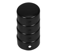 HONMEET Embouts de Main Courante Escalier 4 Pièces en Acier Inoxydable Noir 45 Mm, Supports de Fixation Robustes, Capuchons D'extrémité pour Rampe de Bois, Accessoires Rampe Escalier