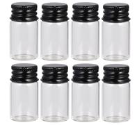 HONMEET Encrier en Verre et Aluminium 7ml, Lot de 12 Set de Set, Noir | Bouteilles à Vis Bouchon, Verre Transparent Lisse, pour Encre, Paillettes, Tri Créatif et Voyage