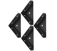 HONMEET Équerres d'angle Triangulaires en Fer Noir 4pcs pour Meubles en Bois, Résistance à l'usure et Renfort Solide, pour Salon Cuisine