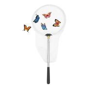 HONMEET Filet Pliable Télescopique Pêche et Acier de Blanc Inoxydable en Manche Flexible Épuisette Capture D'insectes comme Abeilles Libellules en Pleine Nature
