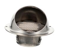 HONMEET Hotte Aspirante Inox 304 Ø70 Mm Capot Anti-vent Poli Épais, Grille de Persiennes et Sortie D'évacuation Murale pour Ventilation Extérieure Silencieuse